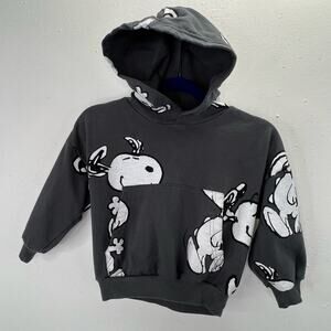 Peanuts Snoopy Hoodie 2T Boys Girls Gray Pullover Kangaroo Pocket Child